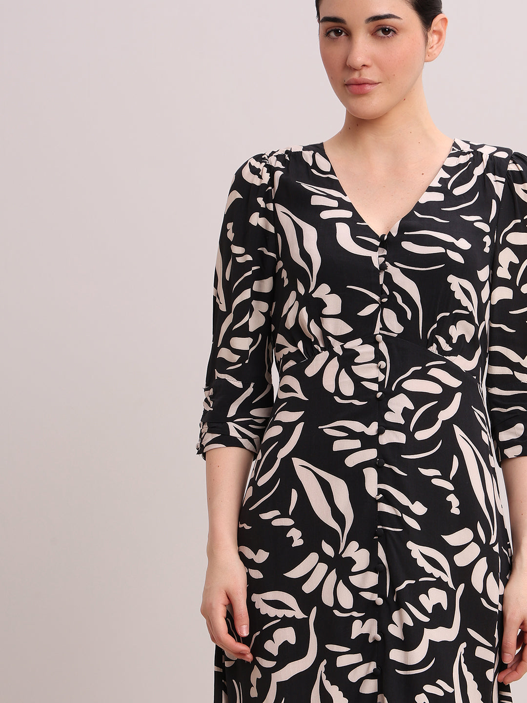 Black Printed Viscose Dress