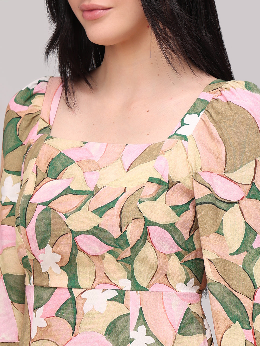 Printed Viscose Midi Dress