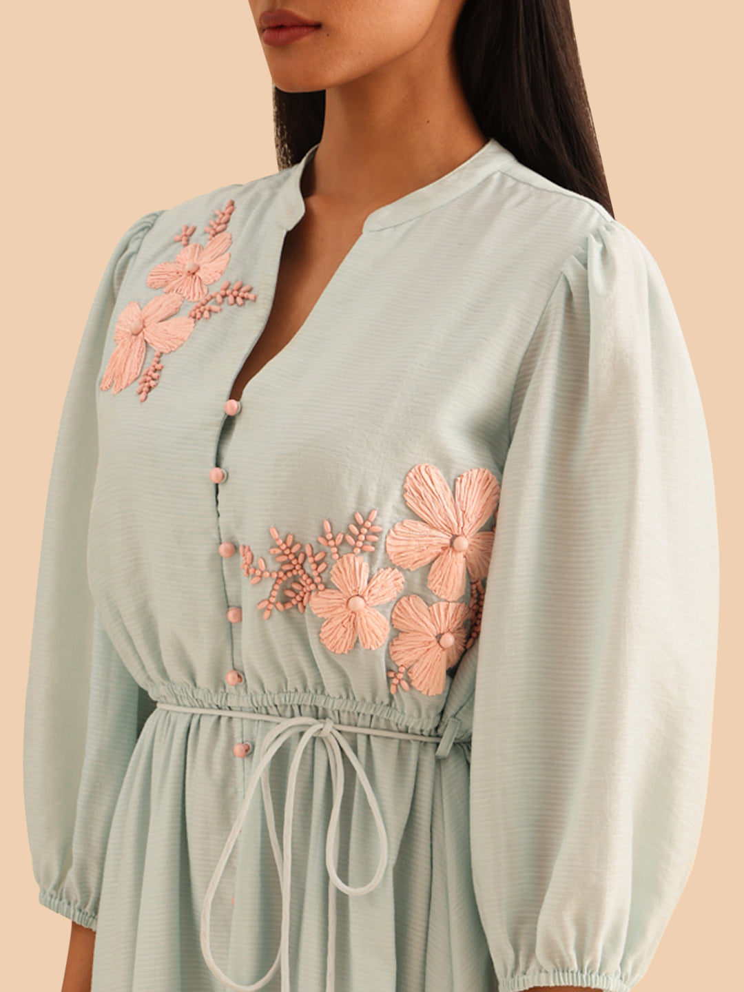 Floral Print V-Neck Midi Dress