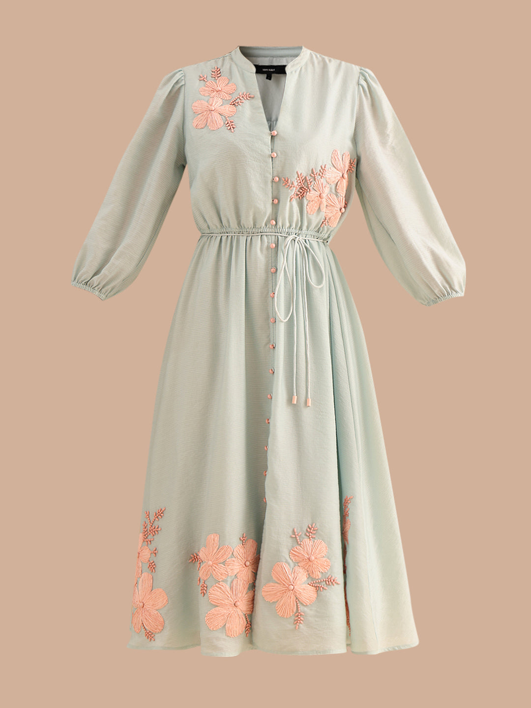 Floral Print V-Neck Midi Dress