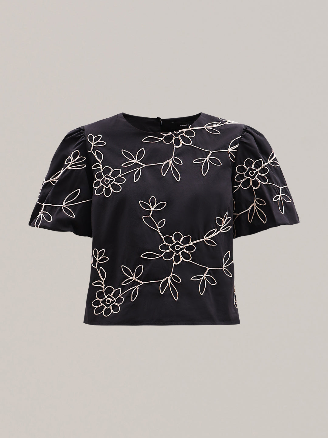 Black Printed Cotton Top