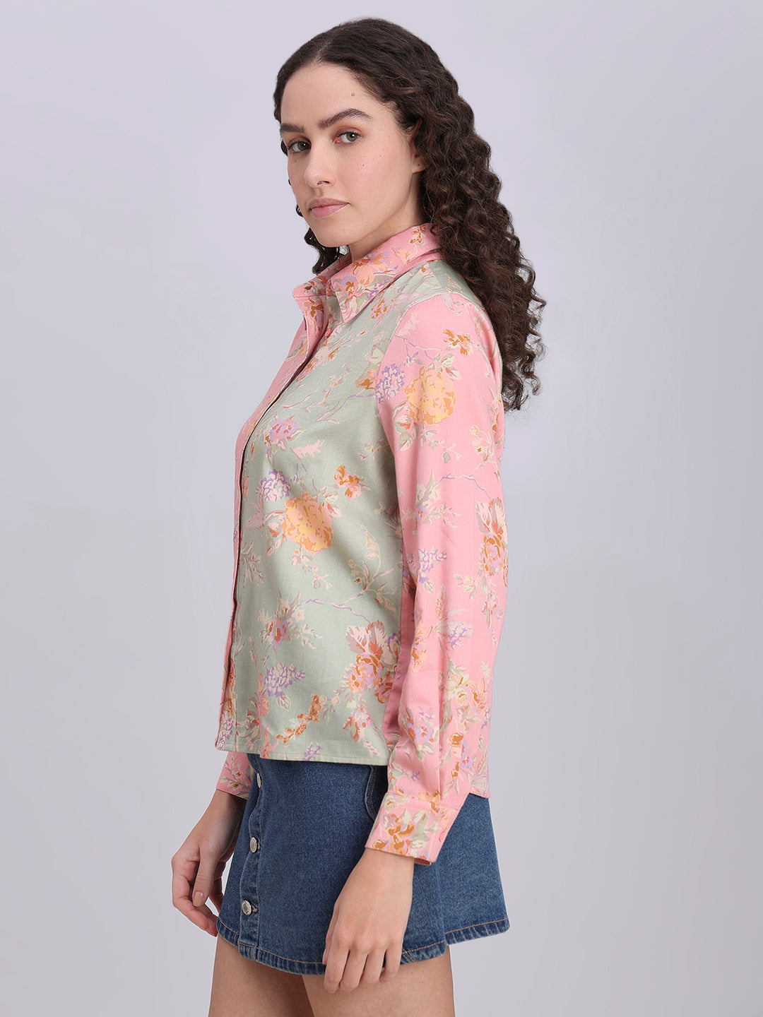 Floral Colourblocked Shirt