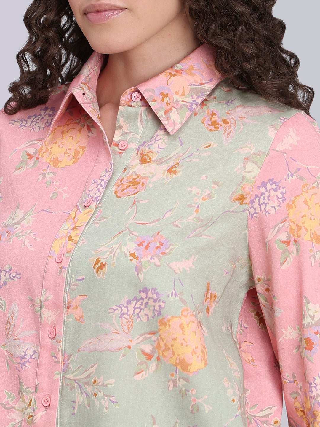 Floral Colourblocked Shirt