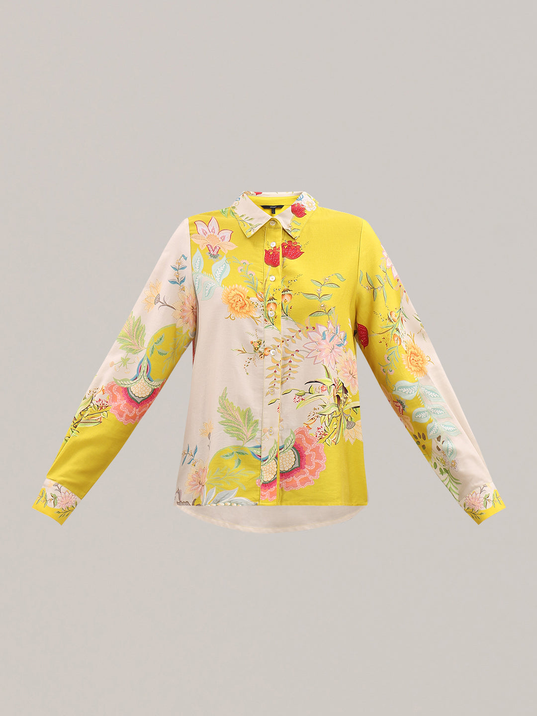 Yellow Floral Cotton Shirt