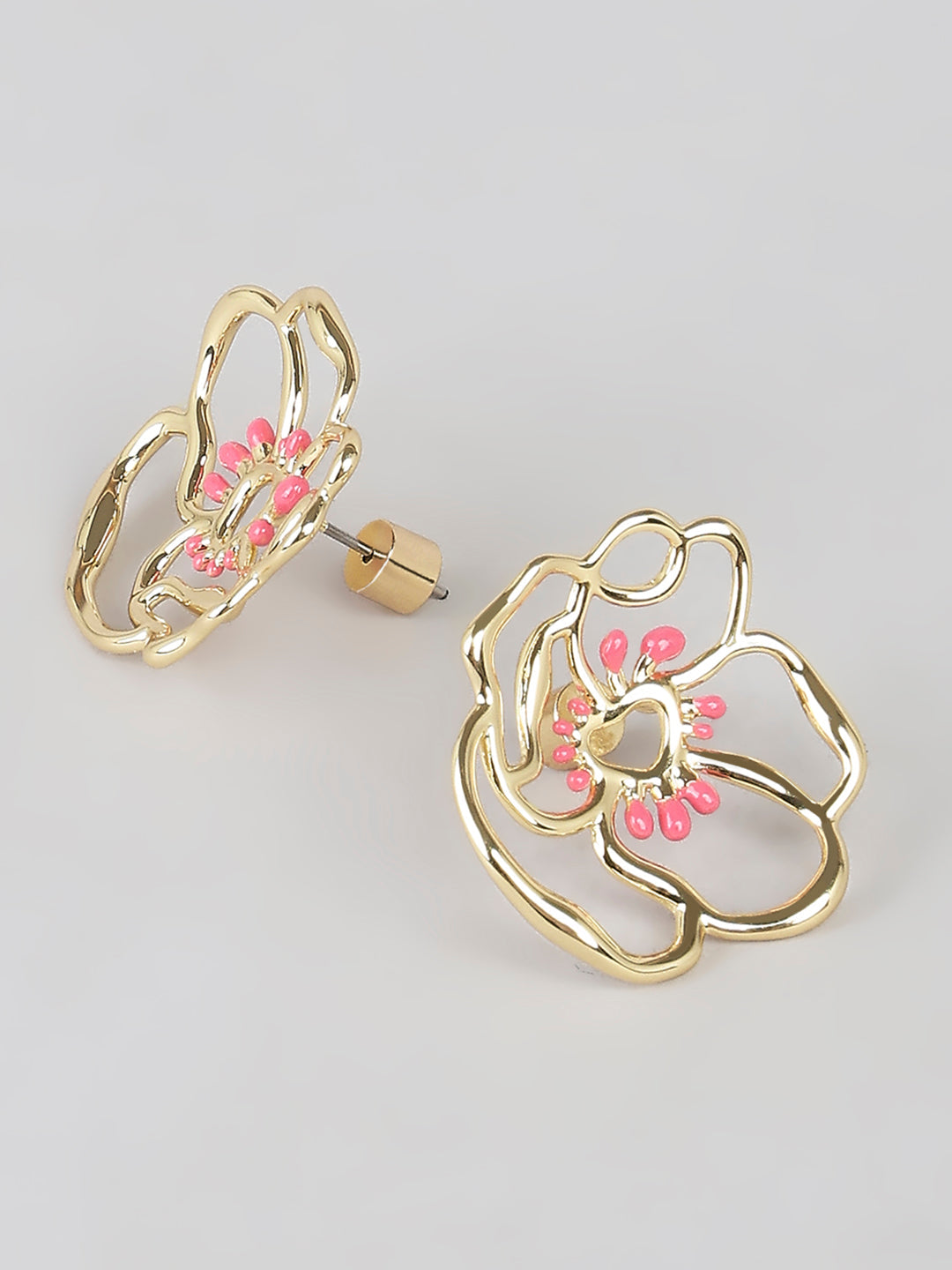 Gold-Tone Floral Earrings