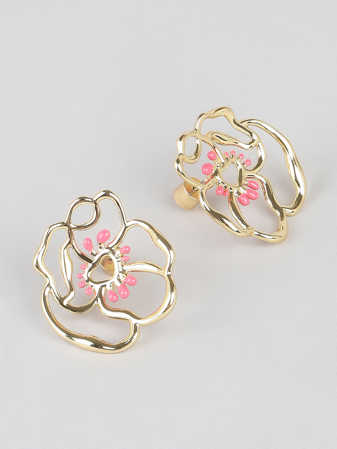 Gold-Tone Floral Earrings