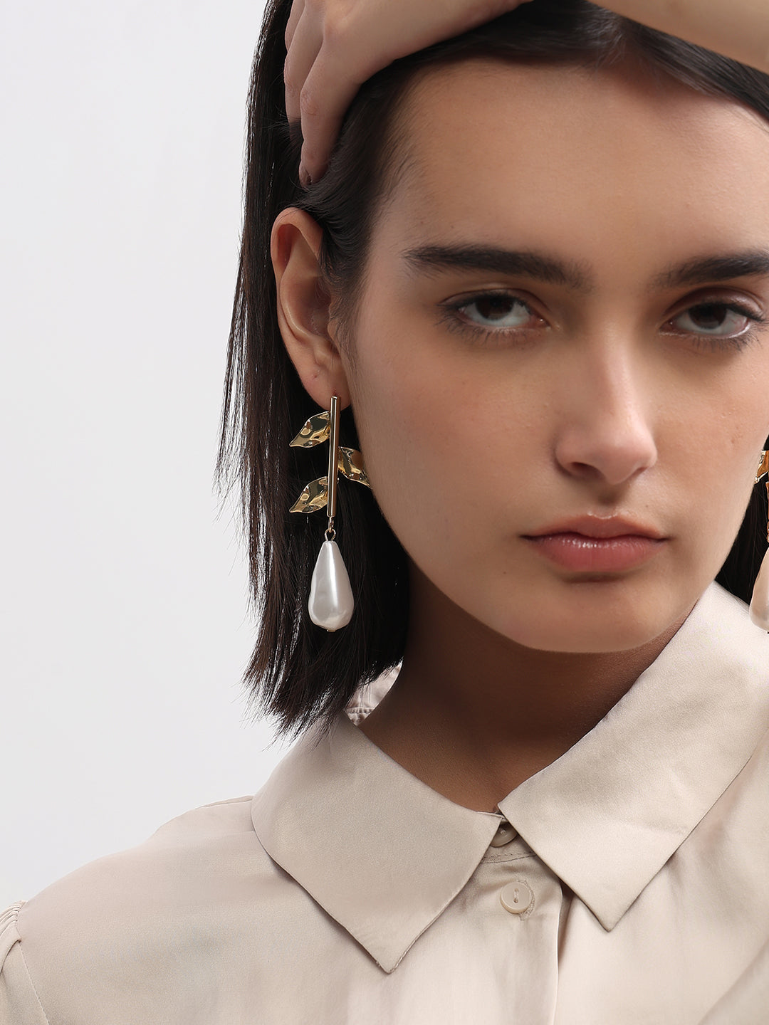 Pearl Embellished Drop Earrings