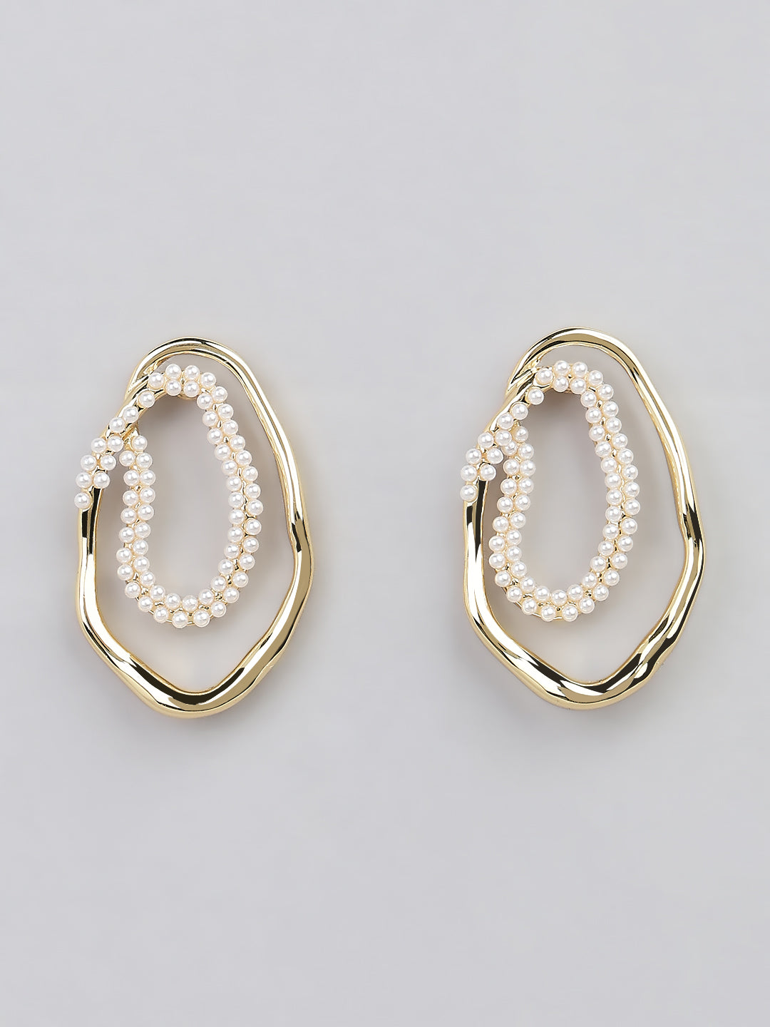 Gold-Tone Pearl Detail Earrings