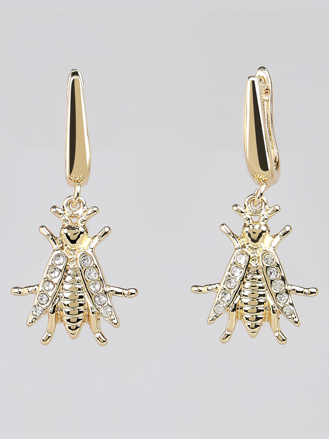 Golden Bug Drop Earrings