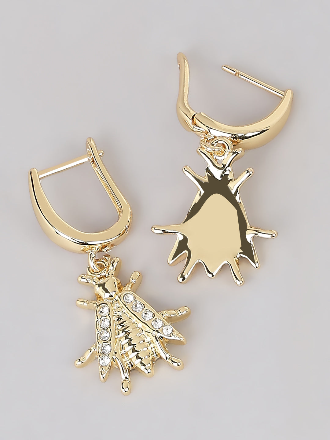 Golden Bug Drop Earrings