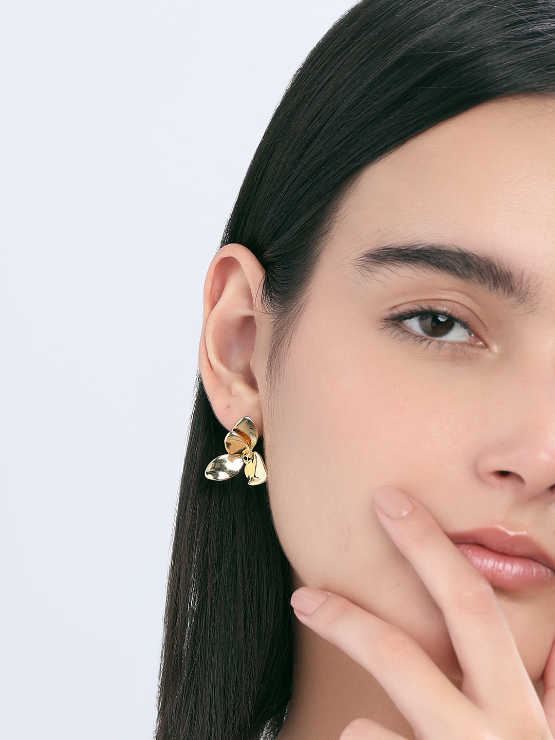 Golden Floral Studs