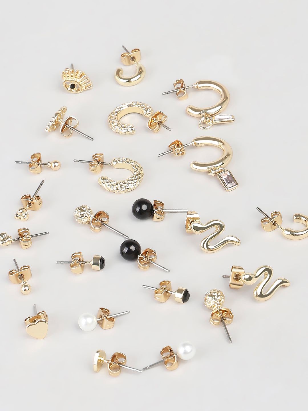 Multi Stud & Mini Hoop Earring Set