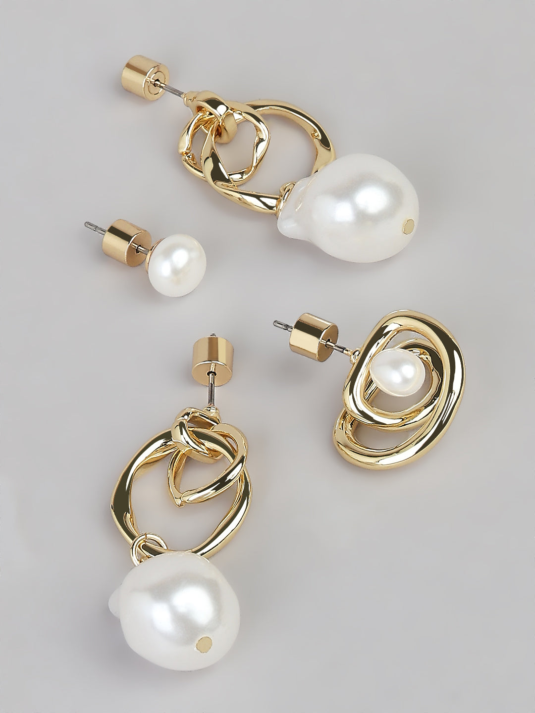 Pearl Detail Drop Earring Set