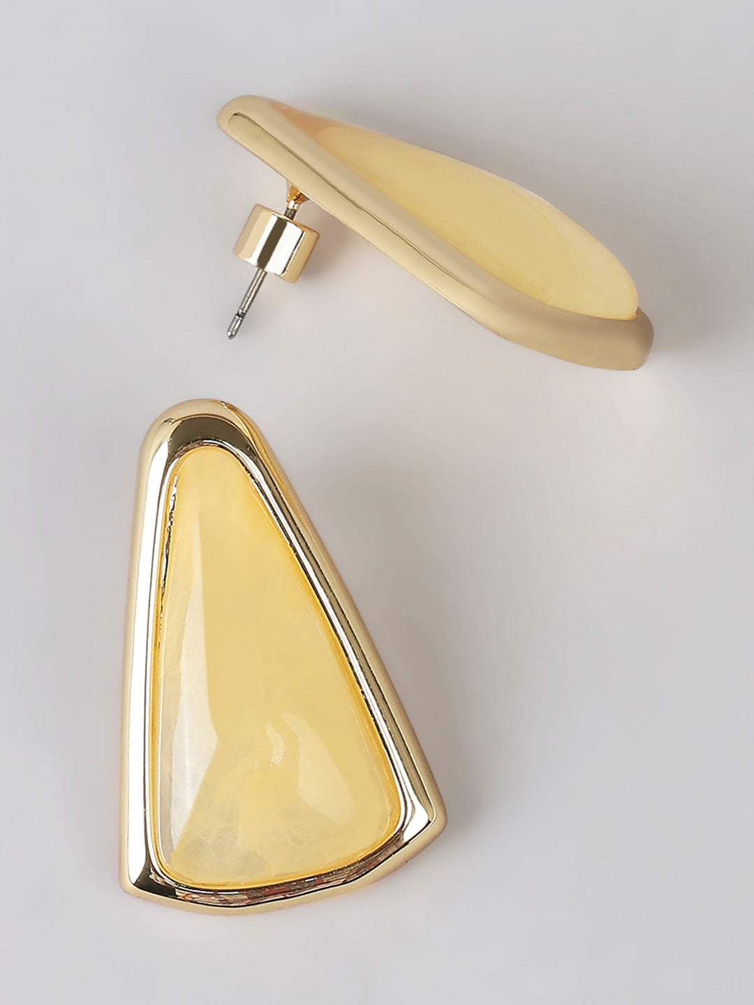 Gold-Tone Resin Stud Earrings