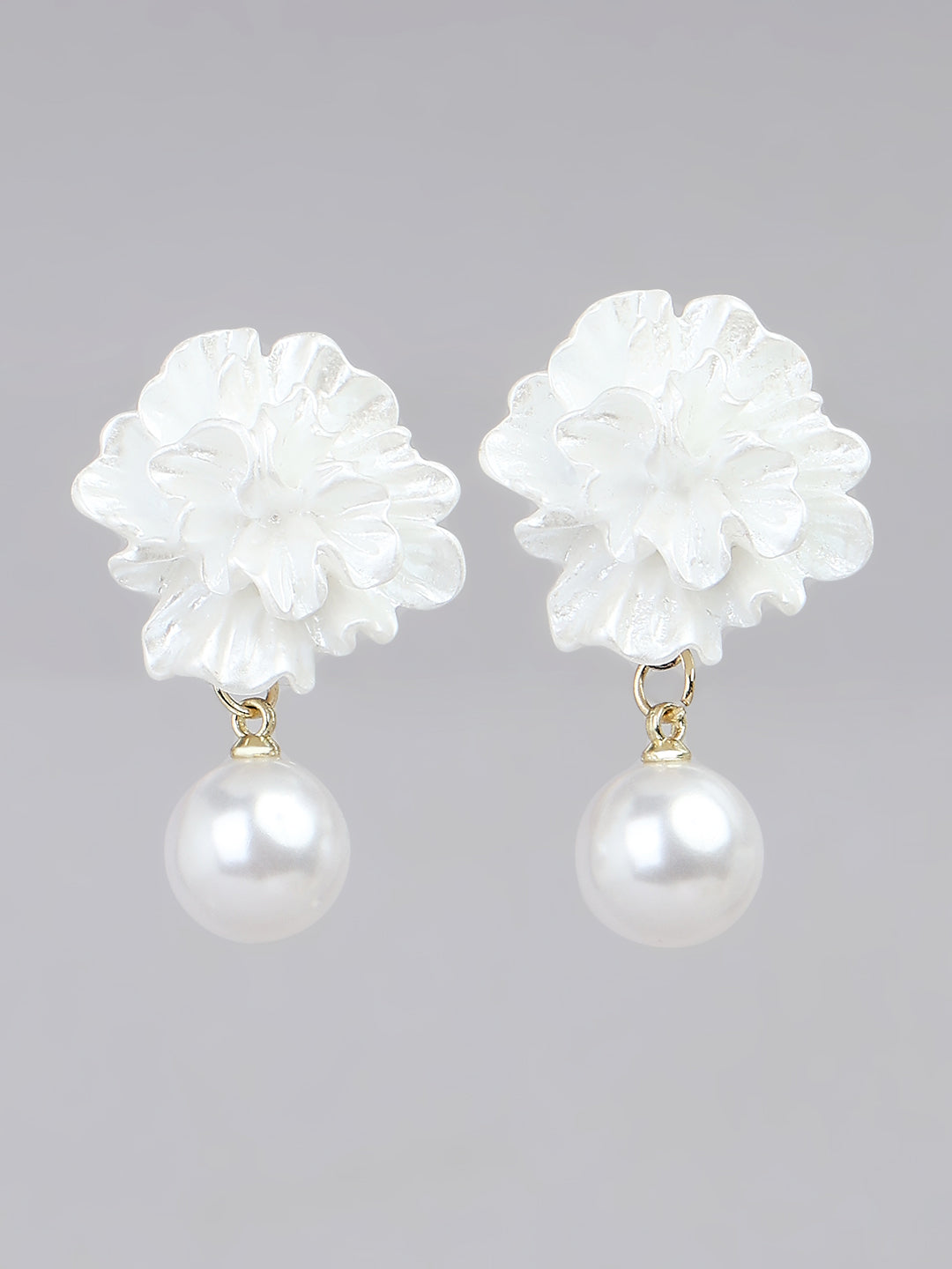 Peony Pearl Drop Earrings