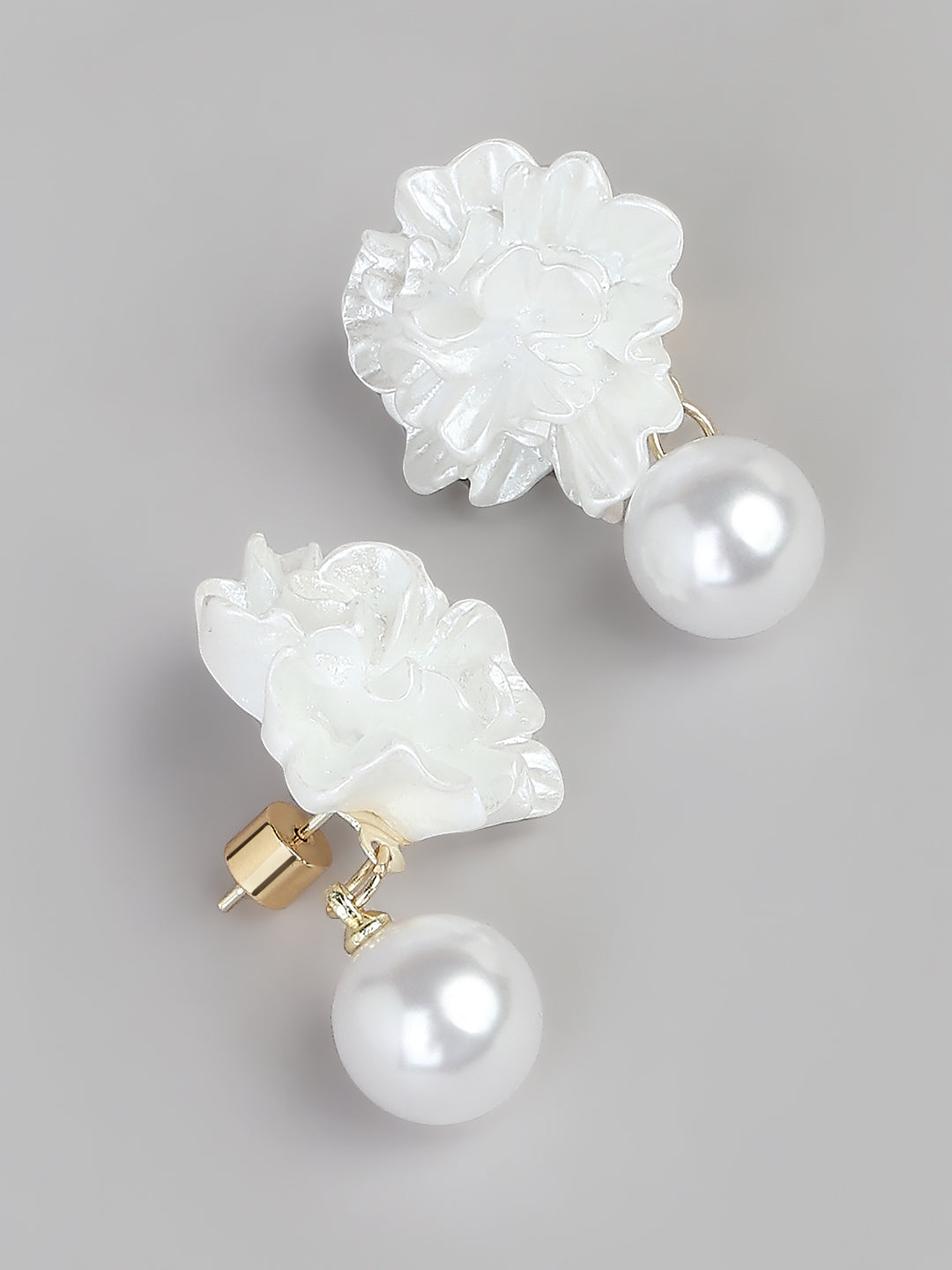 Peony Pearl Drop Earrings