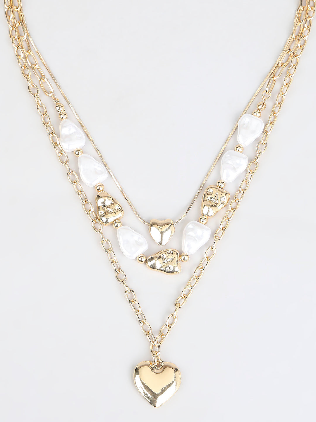 Golden Layered Pendant Necklace
