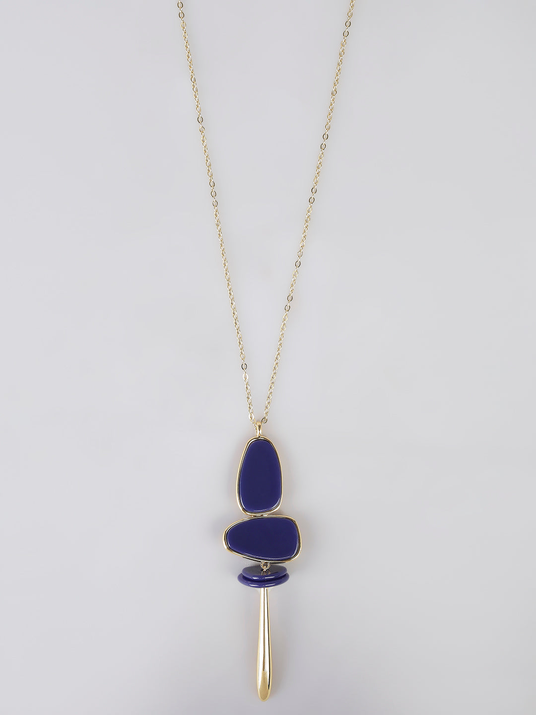 Gold-Tone Stone Pendant Necklace