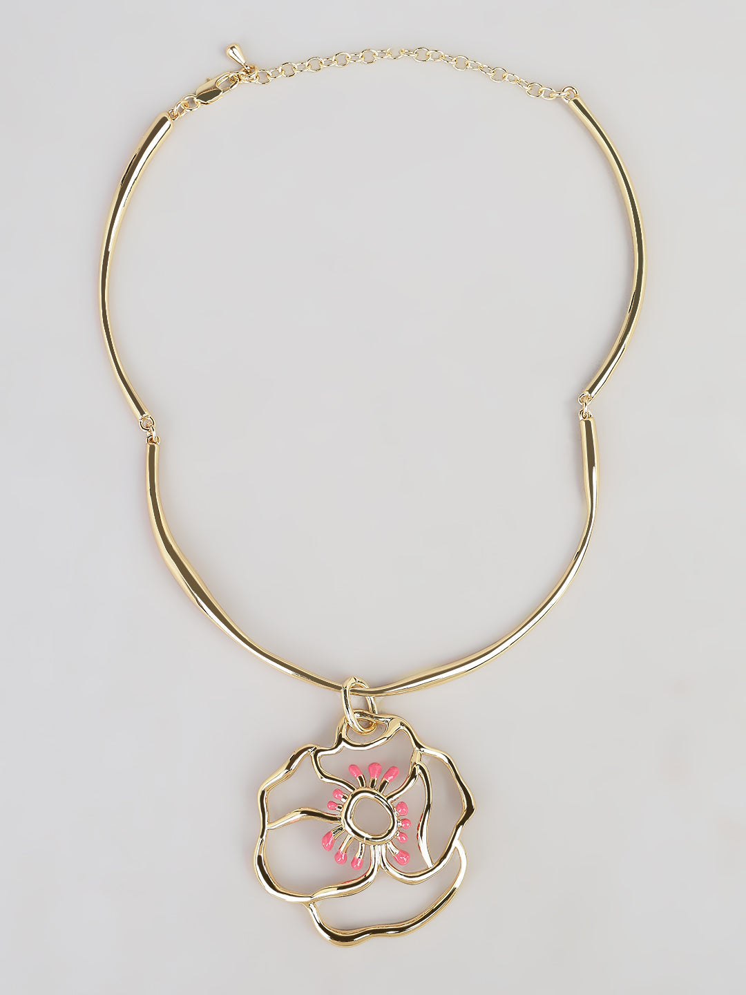 Gold-Tone Floral Pendant Necklace