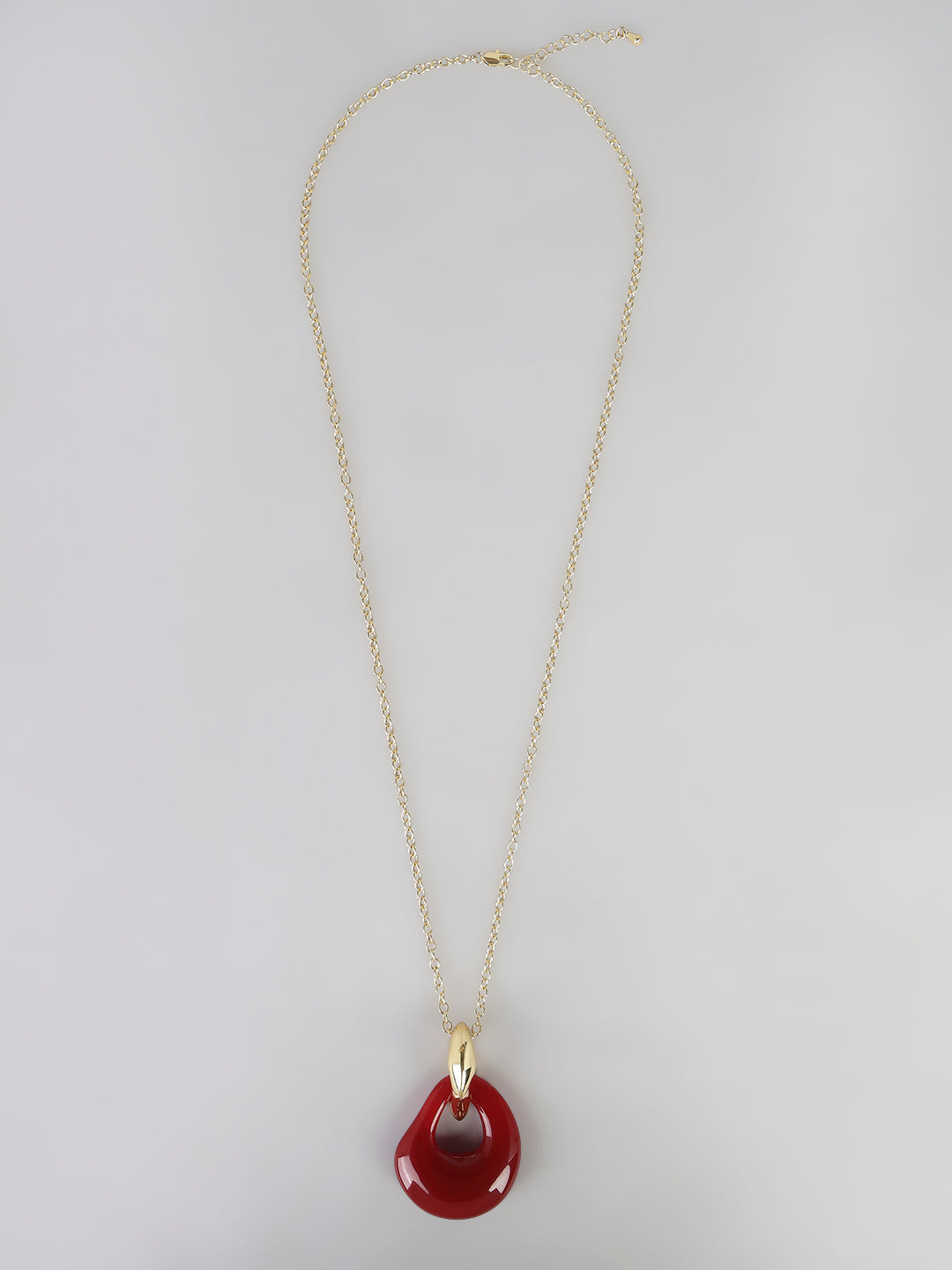 Gold-Tone Resin Drop Pendant Necklace