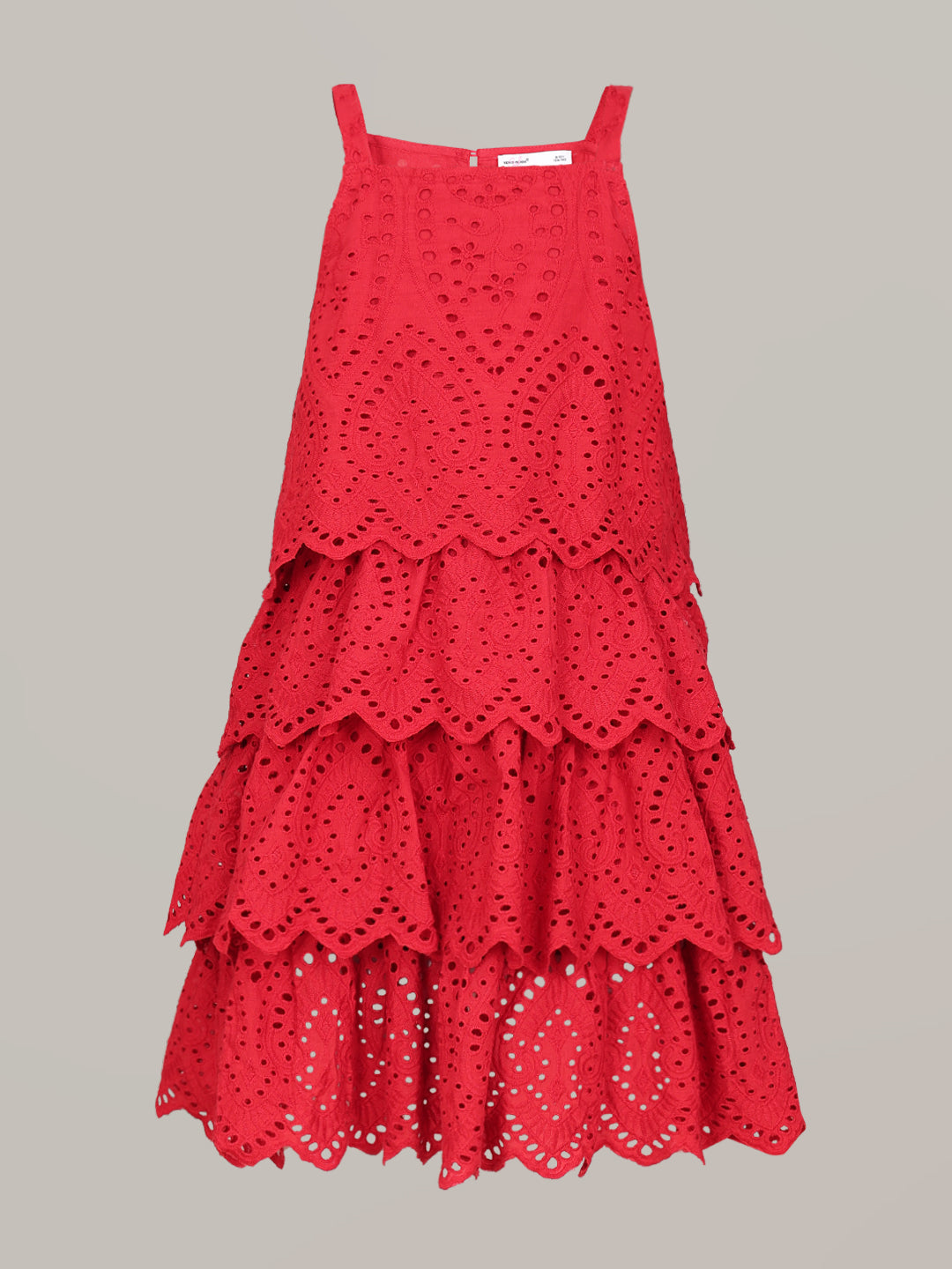 GIRL Red Lace Cotton Dress