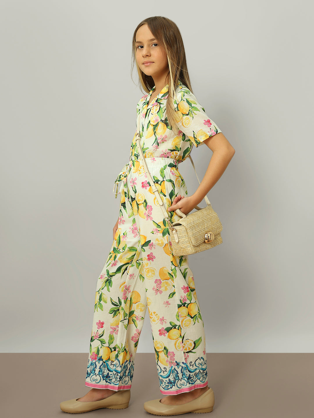 GIRL Lemon Floral Print Pants