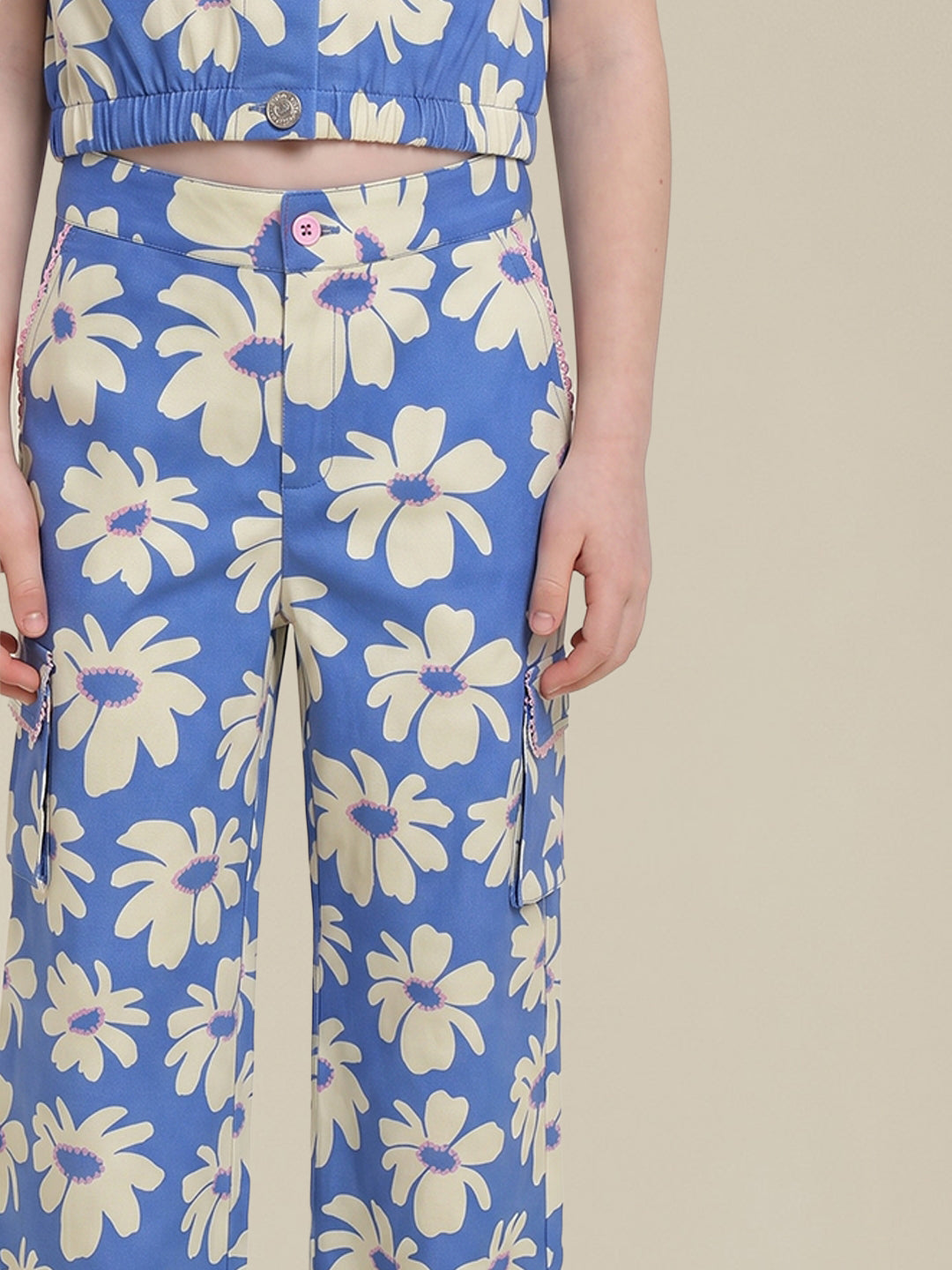 GIRLS Blue Floral Pants