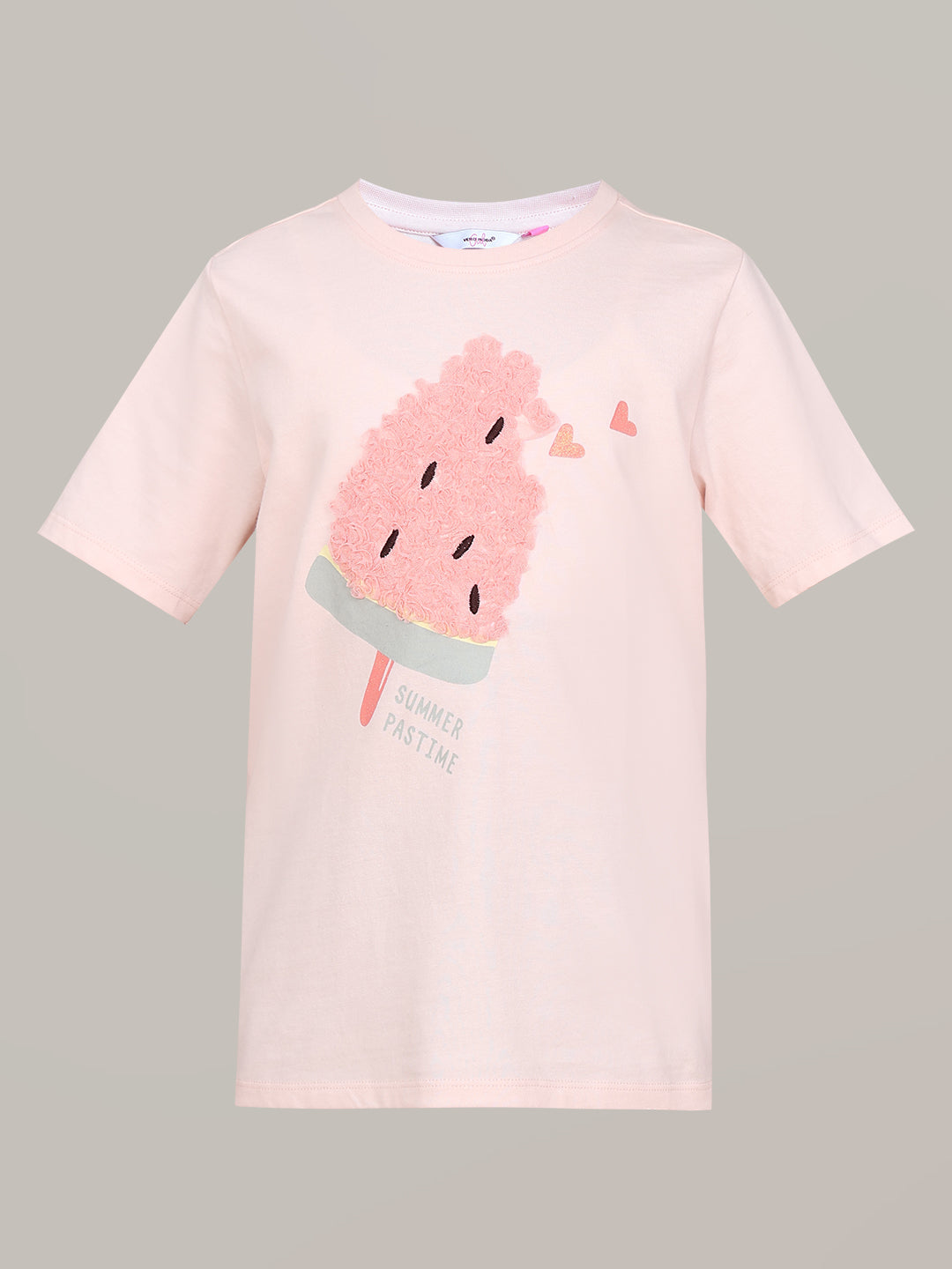 GIRL Pink Ice-Cream Print T-shirt