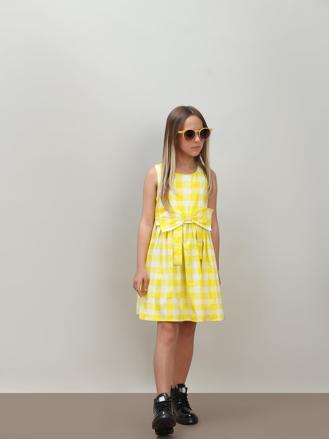 GIRL Gingham Check Cotton Dress