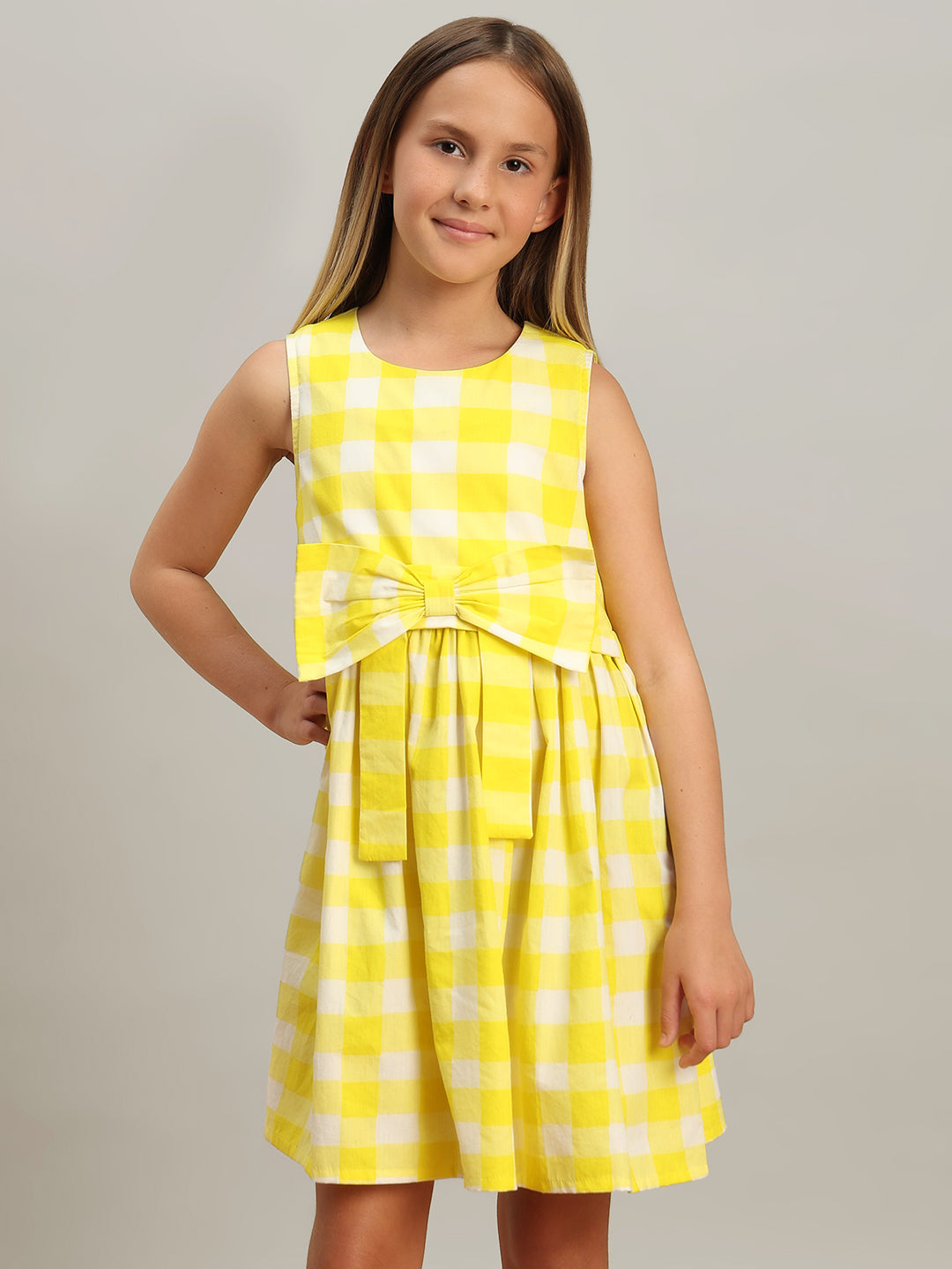 GIRL Gingham Check Cotton Dress