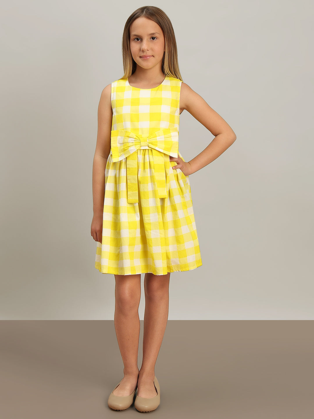 GIRL Gingham Check Cotton Dress