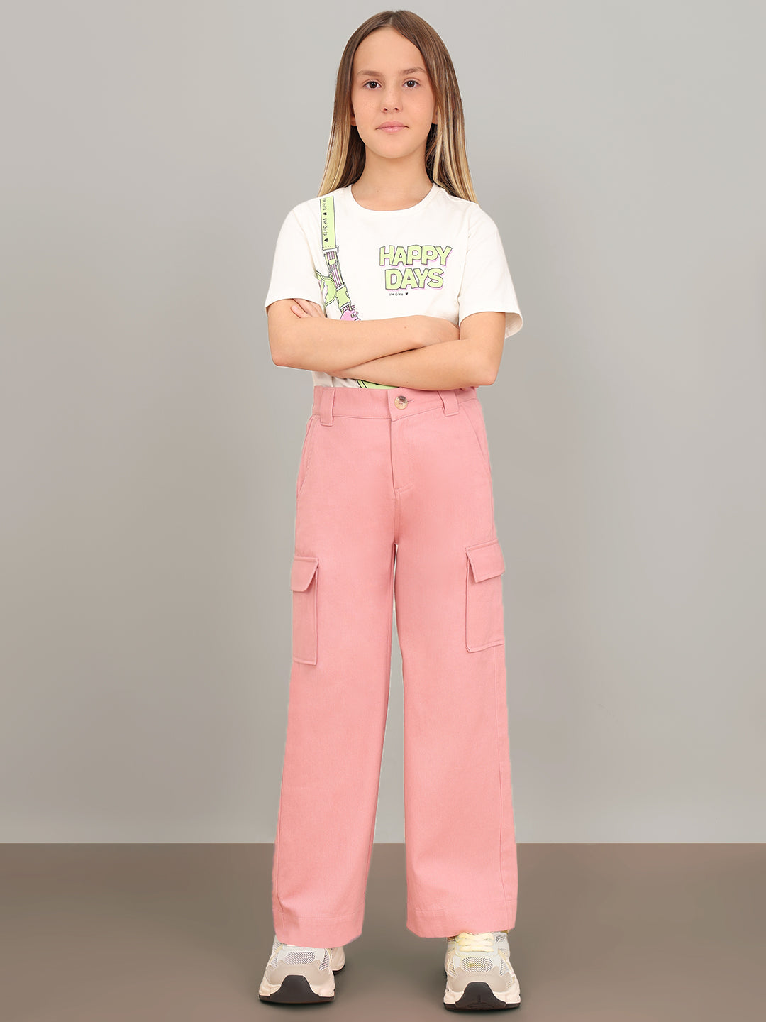 GIRL Mid Rise Wide Leg Cargo Pants