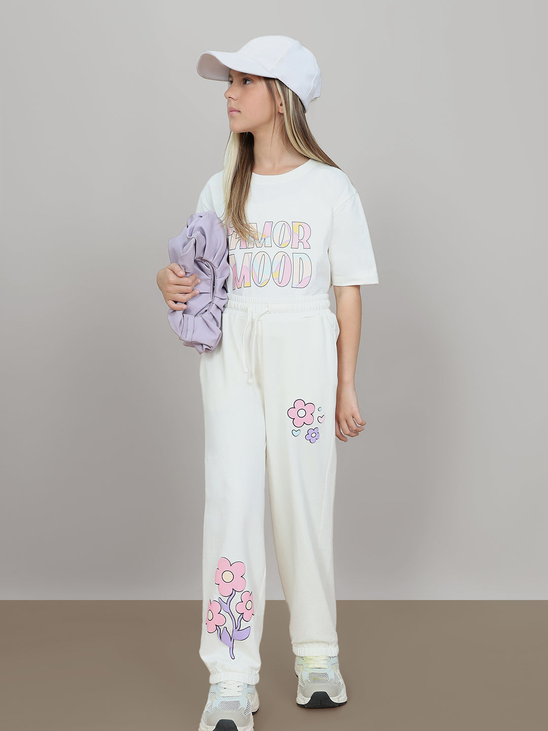 GIRL White Printed Lounge Pants