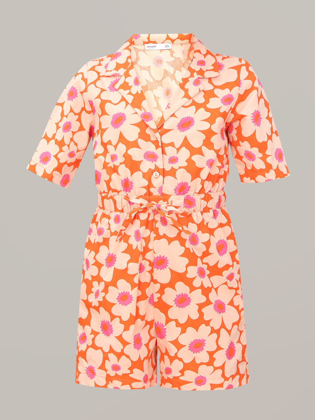 GIRL Peach Floral Playsuit