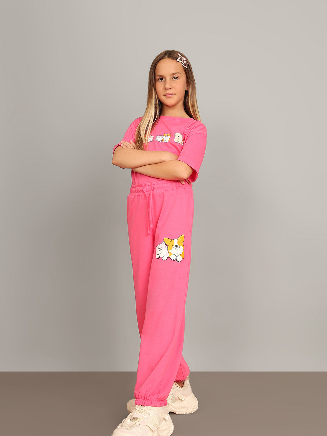 GIRL Pink Cotton Lounge Pants