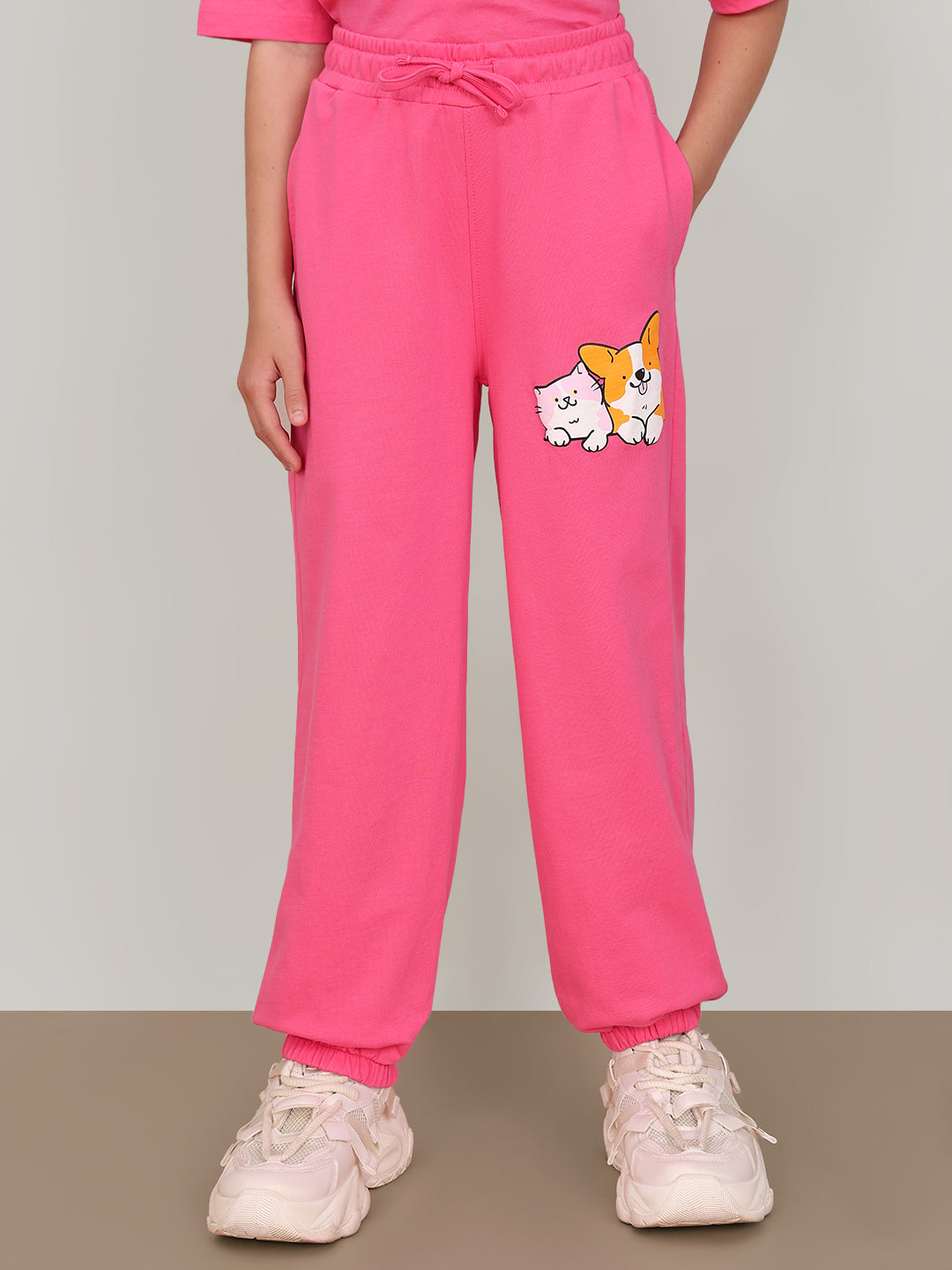 GIRL Pink Cotton Lounge Pants