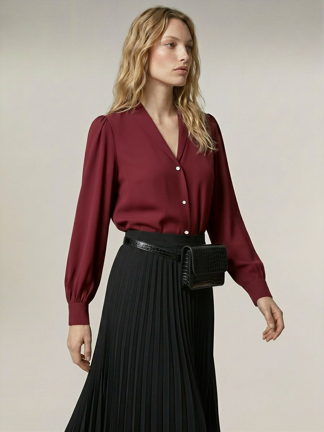 Shawl Collar Full Sleeves Top