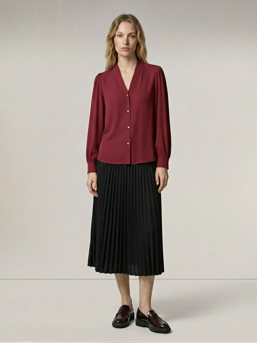 Shawl Collar Full Sleeves Top