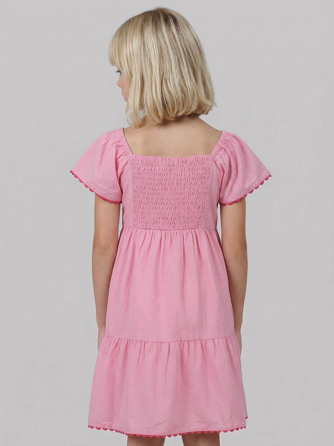 GIRLS Pink Embroidered Dress