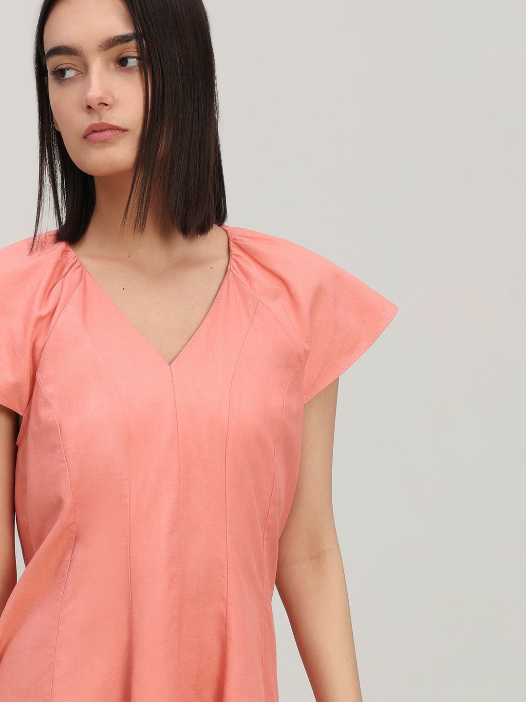 V-Neck Fit & Flare Dress