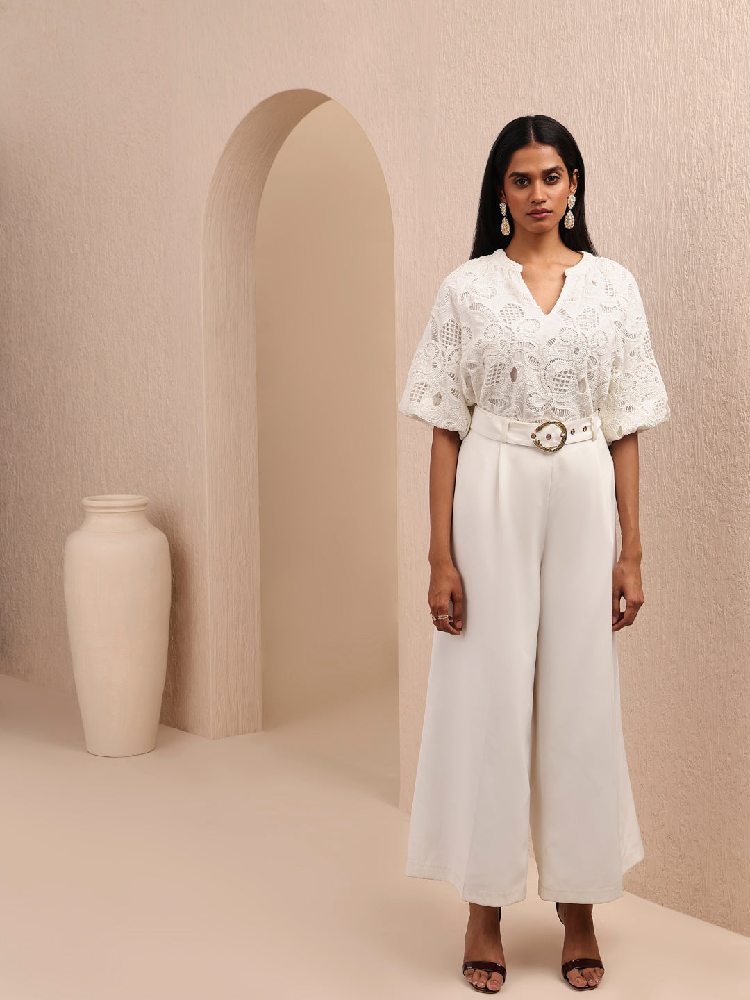 White Lace Cotton Top