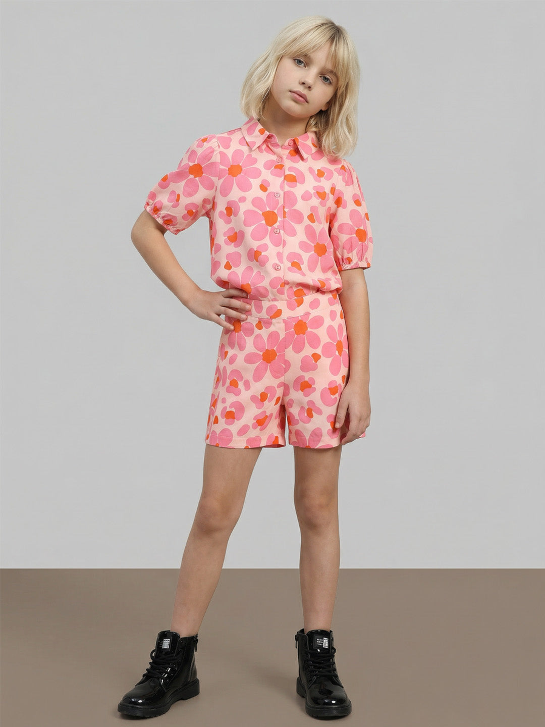 GIRLS Floral Cotton Shorts