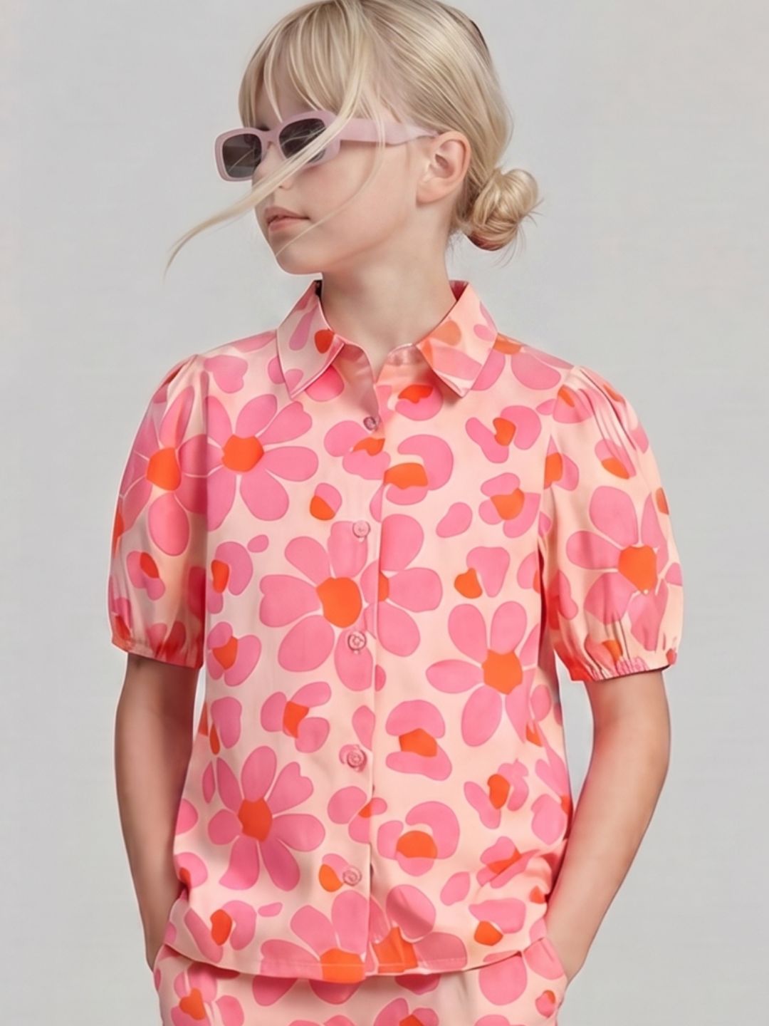 GIRLS Floral Cotton Shirt