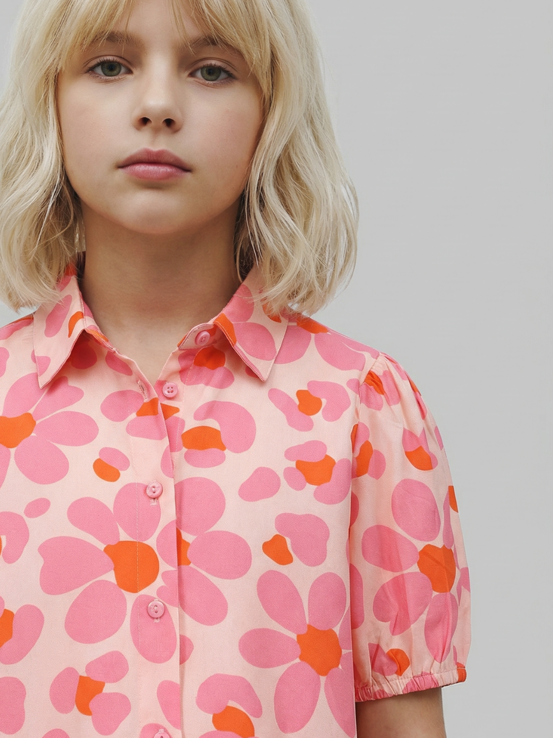 GIRLS Floral Cotton Shirt