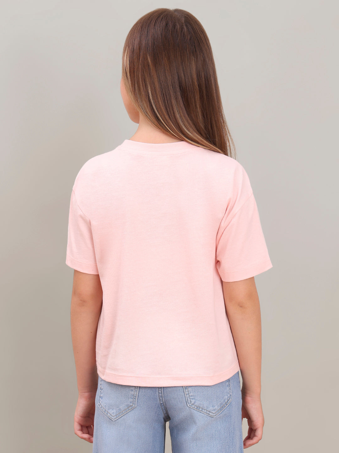 GIRL Pink Giraffe Print Cotton T-shirt