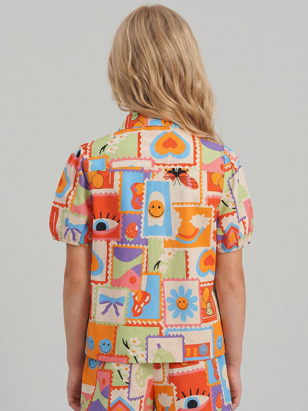 GIRLS Printed Puff Sleeves Shirt