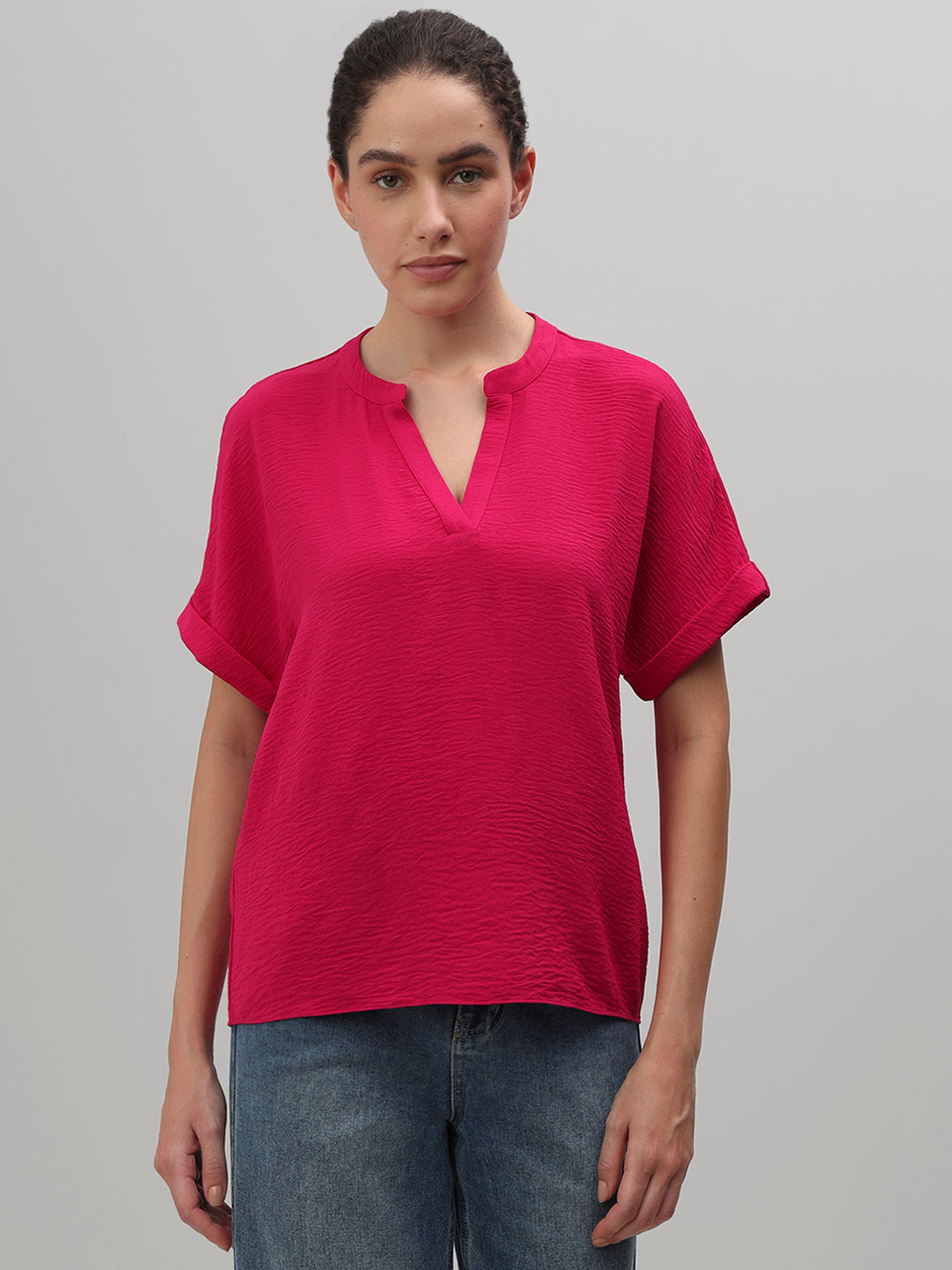 V-Neck Textured Top