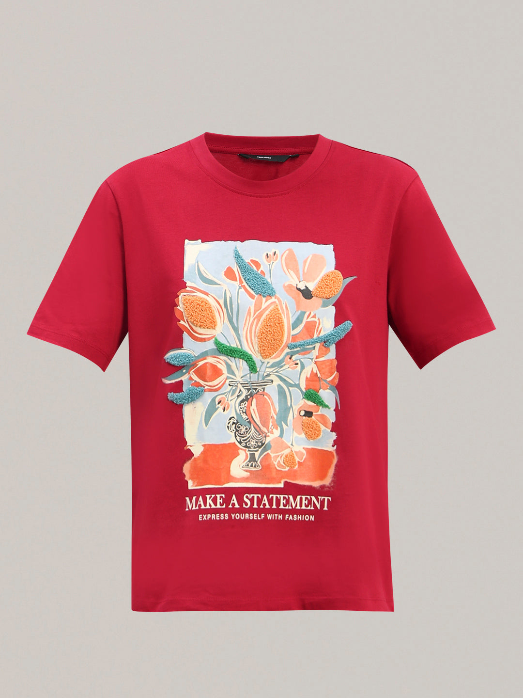 Red Printed Cotton T-shirt
