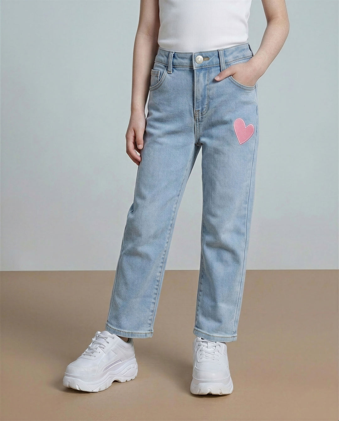GIRLS Light Blue Wide Leg Jeans