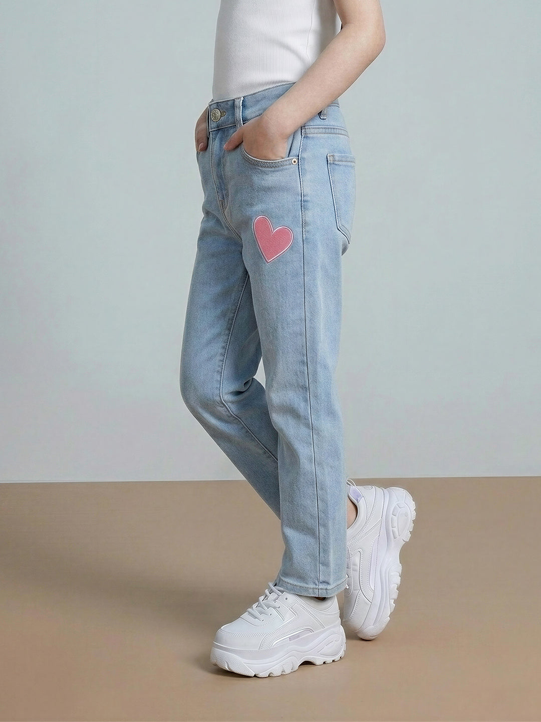 GIRLS Light Blue Wide Leg Jeans